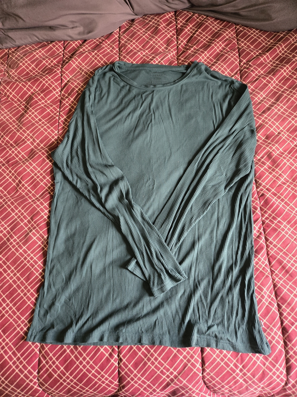 Little Sleepies Ribbed Long Sleeve Top in Green